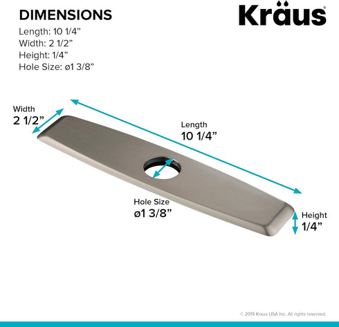 KRAUS Deck Plate for Kitchen Faucet in Spot Free Stainless Steel, DP02SFS...