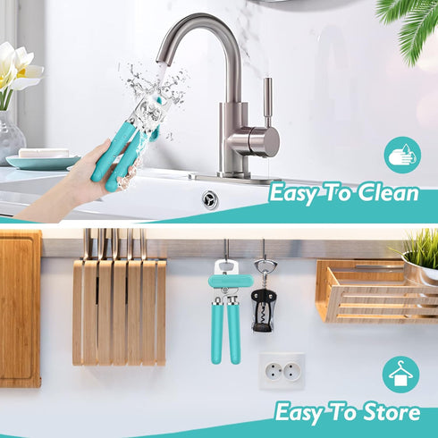 10 Colors Can Opener Manual Handheld Heavy Duty Hand Can Opener Smooth Edge Stainless Steel Can Openers Top Lid Kitchen Gadgets, Best Large Rated ...