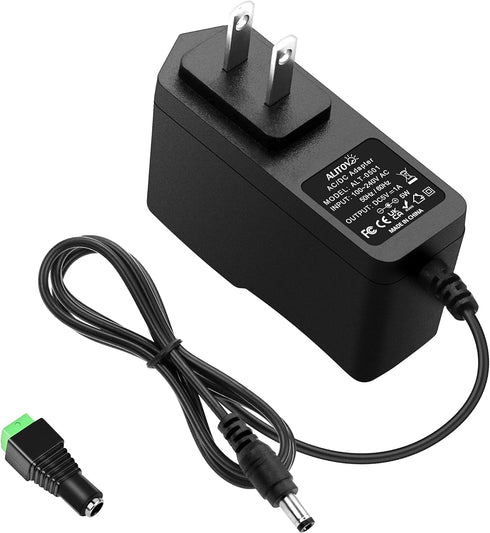 ALITOVE 5V 1A Power Supply 100-240V AC to DC 5V Power Cord 5 Volt 1A 5W AC/DC Power Adapter Converter with 5.5X 2.5mm 2.1mm Tip for LED Light Spea...