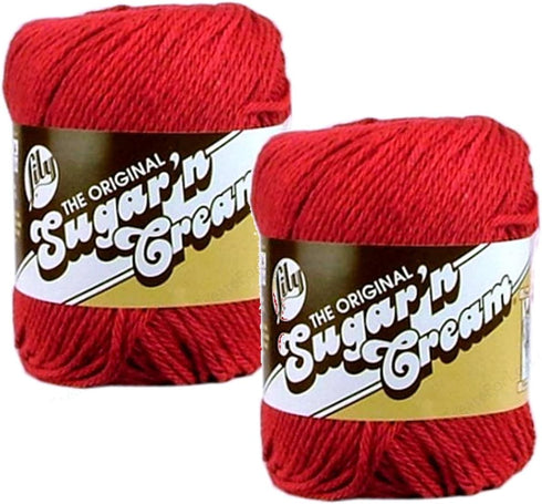 Sugar'N Cream Yarn - Solids-Country Red......