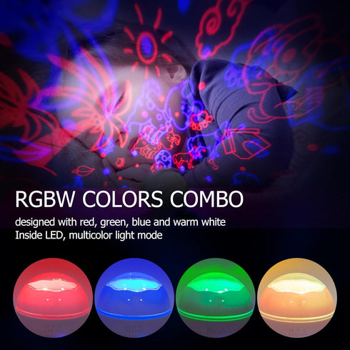 Cute Dogs/Puppy Projector with 10H Timer, RGBW LED Dog Night Light, 360° Rotation, USB/Battery Operated, Gifts for Baby, Kids, Girls, and Women Be...