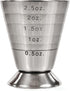True Trio Multi-Unit Drink Measure, Shot Measuring Cup with Oz, Ml, and Tbsp Markings, Stainless Steel 2.5oz Set of 1...