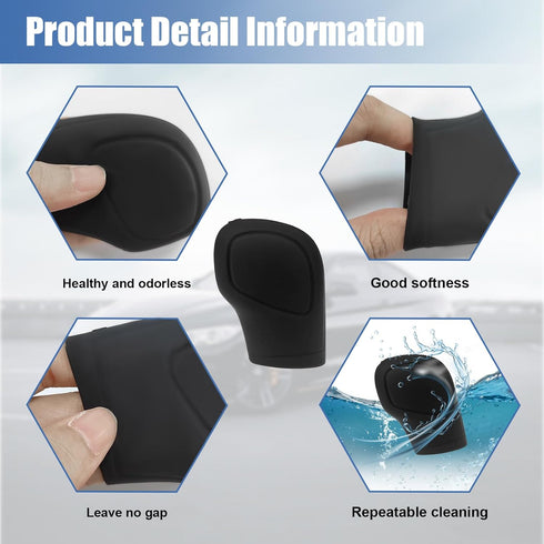 2PCS Car Gear Shift Knob Cover, Elastic Silicone Car Automatic Shift Protect Accessories, Anti-Slip Auto Knob Gear Stick Protector, Car Interior D...