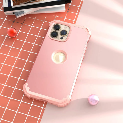 IDweel for iPhone 15 Pro Max Case with Screen Protector for Women, 3 in 1 Shockproof Slim Fit Hybrid Heavy Duty Hard PC Cover Soft Silicone Bumper...