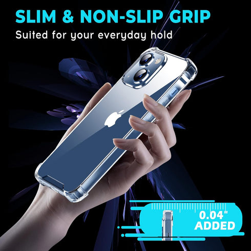 ORIbox for iPhone 14 Case for iPhone 13 Case Clear,with 4 Corners Shockproof Protection,iPhone 14/13 Clear Case for Women Men Girls Boys Kids,Case...