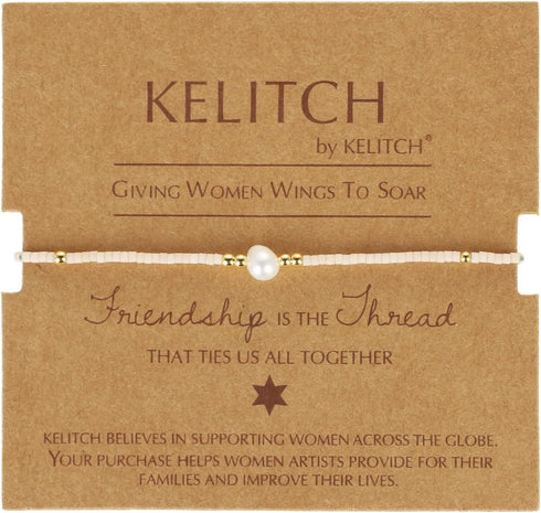 KELITCH Women Friendship Bracelets Miyuki Beads Strand Bracelets Handmade Fashion 3 Pcs Pearl Bracelets Bangles...