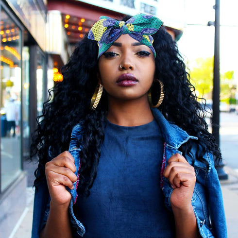 African Ankara Print Bonnet Beanie Cap Pre-Tied Bow Bowknot HeadwrapTurban Headband Dreadlocks Locs Dread Hair Bandana...