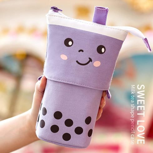ANGOOBABY Standing Pencil Case Cute Telescopic Pen Holder Kawaii Stationery Pouch Makeup Cosmetics Bag for School Students Office Women Teens Girl...