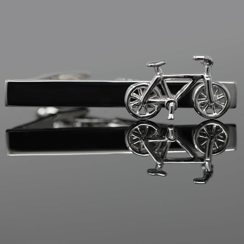 Bike Tie Clip Rhodium Plated Bicycle Tie Bar With Gift Box...