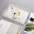 Feyarl Crystal Vanity Makeup Perfume Tray Ornate Jewelry Trinket Organizer Cosmetic Decorative Tray Skin Care Storage for Home Dressing Table Wedd...