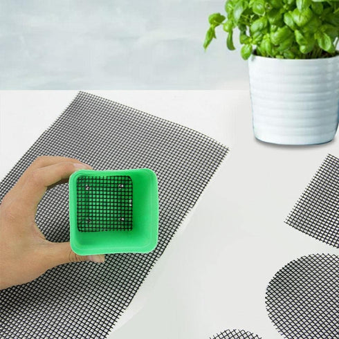 Flower Pot Hole Mesh Pad, Bonsai Bottom Grid Mat Squares Plant Pot Drainage Net Screens DIY Netting Gasket for Indoor Outdoor Gardening Succulent ...