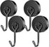 4 Pack Magnetic Hooks Heavy Duty 110Lbs Neodymium Magnet Hooks, Magnets with Hooks, Strong Swivel Magnetic Hooks for Hanging, Grill Utensils Tools...