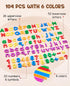 104PCS Magnetic Letters Numbers Alphabet Fridge Magnets ABC 123 Preschool Educational Learning Plastic Colorful Toy Set Uppercase Lowercase Math S...