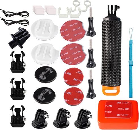32in1 Surfboard Mounts + Insurance Tethers + Floating Hand Grip + Floaty + Screws for GoPro Hero 11 10 9 8 MAX 7 Black Silver White/6/5/5S/4S/4/3+...