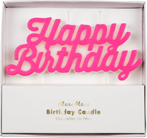 Meri Meri Pink Happy Birthday Candle (Pack of 1)...