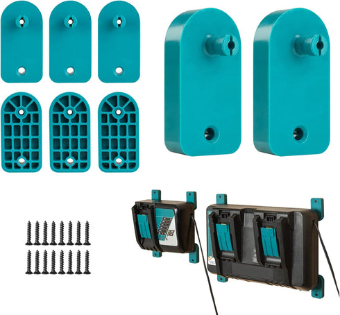 2 Pack Makita Charger Holder, Charger Mount for Makita DC18RC DC18RD DC18RA DC18RF DC18SC DCB18SD DC18SF Chargers(Single & Double & 4-Port Charger...