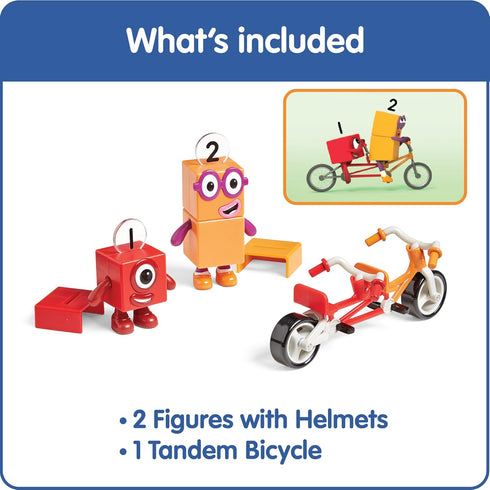 hand2mind Numberblocks One and Two Bike Adventure, Cartoon Action Figure Set, Toy Figures, Toy Vehicle Playsets, Small Figurines for Kids, Number ...