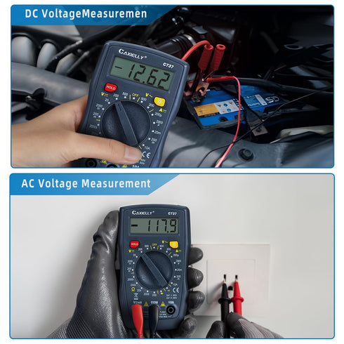 Multimeter Tester 2000 Counts Digital Multimeter with DC AC Voltmeter and Ohm Volt Amp Meter ; Measures Voltage, Current, Resistance; Tests Live W...