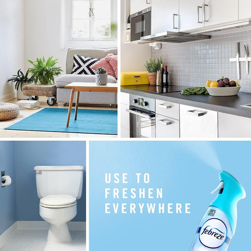 Febreze Air Freshener Heavy Duty Spray, Odor Fighter, Crisp Clean, 8.8 oz (Pack of 6)...