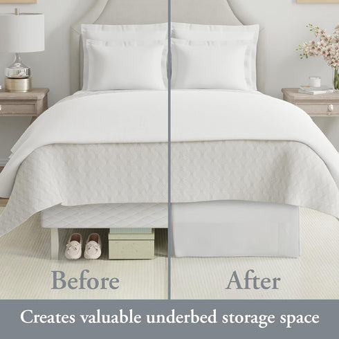 Bed Maker’s Never Lift Your Mattress Bed Skirt, Designed for Box Spring Beds, Split Corners, 14 Inch Drop Length, Full, Mocha...