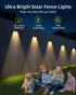 Solar Fence Lights, 50 Lumens Bright Lens LED Solar Lights Outdoor Waterproof, Warm White/Cool White/RGB Mode, Solar Lights for Fence, Deck, Wall,...