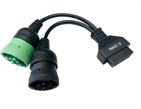 6 Pin J1708 9 Pin J1939 to 16 Pin OBD2 OBD II Adapter Cable Plug Converter for Commercial Vehicles and Heavy Duty Trucks...