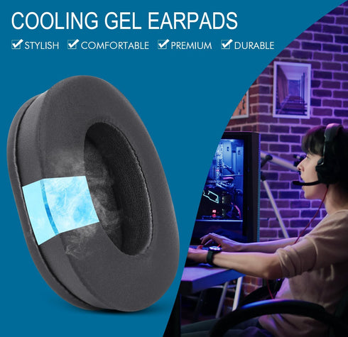 Cooling Gel Replacement Ear Pads for Razer BlackShark V2 / V2 PRO Gaming Headset, Ear Cushions with ICE Silk Fabric Softer Memory Foam Noise Cance...
