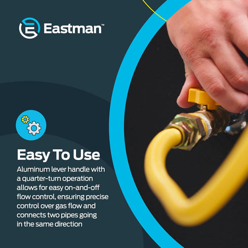 Eastman 5/8 Inch OD Flare x 3/4 Inch FIP Gas Ball Valve, Brass Connectors and Fittings for Natural Gas and Liquid Propane, 60005B...