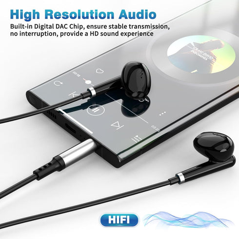 3.5mm Headphones Wired Earbuds for Chromebook Laptop,in-Ear Headset Earphones with HD Mic,Clear Call,Volume Control for Nintendo Switch,MP4/MP3,Sa...