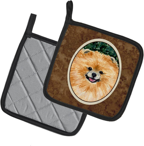 Caroline's Treasures SS8725PTHD Pomeranian Pair of Pot Holders Kitchen Heat Resistant Pot Holders Sets Oven Hot Pads for Cooking Baking BBQ, 7 1/2...