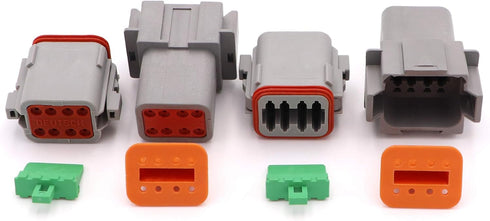 2 Sets DT Series Connector 8 Pin?16 AWG-22 AWG? Sealed Male and Female Auto Waterproof Electrical Wire Connector Plug...