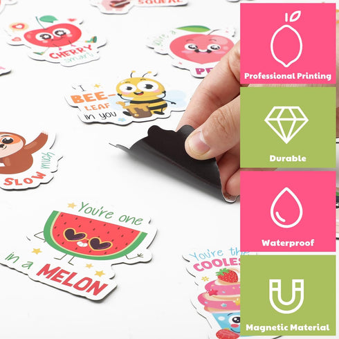 16 Pcs Cute Fridge Magnets Fun Puns Magnetic Stickers Decorative Refrigerator Decal Funny Magnets for Locker Fridge Stickers for Whiteboard Laptop...