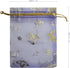 100pcs Mini Sheer Organza Wedding Favor Bags 3.5x4.5'' Luxury Jewelry Candy Gift Card Bags with Gold Line Drawstring Pouches Butterflies (Light Pu...