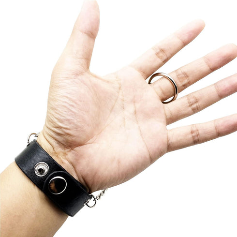 Fashion Hip-Hop Punk Skull Watch for Men Women Black Wide Leather Cuff Band Watch Cool Style Wrist Watches,Chains Locomotive Glove Watch...