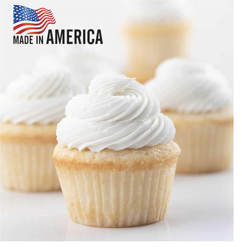 Mr Miracle Standard Size Baking Cups - Premium Quality, White, Grease-Proof, Oven & Microwave Safe Cupcake Liners - 500 Pack Paper Baking Cups for...