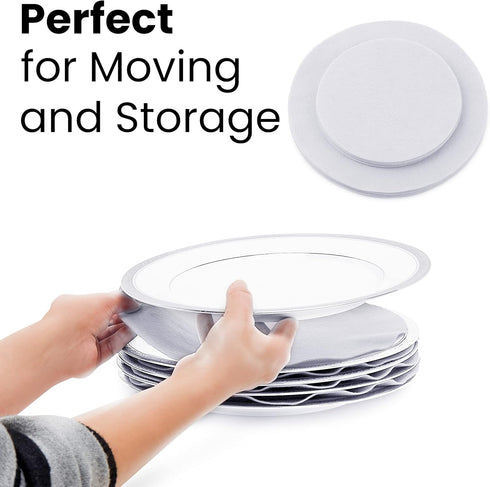 Felt Plate China Storage Dividers Dish Protectors (WHITE, 48 (LARGE))...