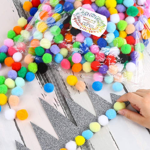 Caydo 400 Pieces 1 Inch 20 Colors Pompoms Arts and Crafts Pom Poms Balls for Hobby Supplies and Creative Craft DIY Material...