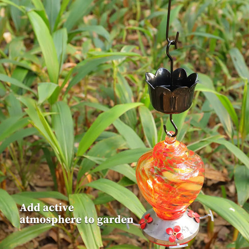Ant Moat Hook for Hummingbird Feeders|Extra Large Capacity Ant_ Trap for Outdoor Yard Hanging Feeders, Flower Shape Hummingbird Feeder Insect_Guar...