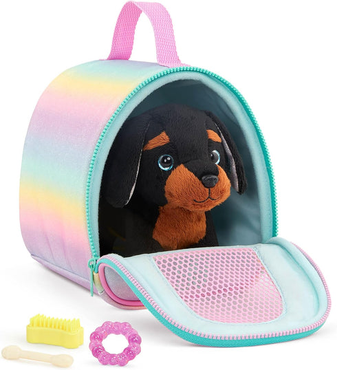 Glitter Girls – Stuffed Dog & Carrier – Doll Accessories – Teckel Puppy – Toys for Kids 3 Years+ – Slim & Pup Carrier Set...