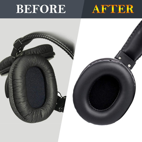 SOULWIT Replacement Earpads for Sony MDR-7506 MDR-V6 MDR-V7 MDR-CD900ST Monitor Headphones, Ear Pads Cushions with Softer Protein Leather, High-De...