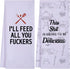 Funny Kitchen Towels for Men, Women, BBQ Grilling Cooking Dish Towels, Funny Birthday Gifts for Husband, Dad, Boyfriend, Friend, Hilarious Gag Gif...