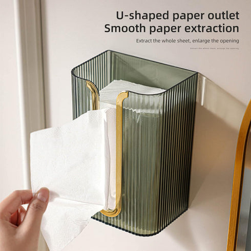 Acrylic Paper Towel Holder, Wall Mounted Paper Towel Dispenser, Adhesive Tissue Box Guest Napkin Countertop Paper Towel Holder for Bathroom(White)...