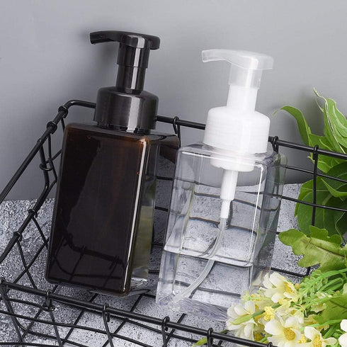 UUJOLY Foaming Soap Dispenser, 450ml (15oz) Refillable Pump Bottle Plastic for Liquid Soap, Shampoo, Body Wash (2 Pcs) (Clear)...