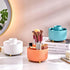 DASITON Large Capacity Makeup Brush Holder,360° Rotating Makeup Organizer,5 Slot Makeup Brushes Cup,for Vanity Decor,Bathroom Countertops,Desk Sto...