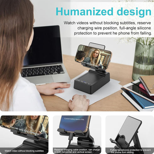 Birthday Gifts for Men,Cell Phone Stand with Wireless Bluetooth Speaker and Anti-Slip Base HD Surround Sound for Home with Bluetooth Speaker for D...