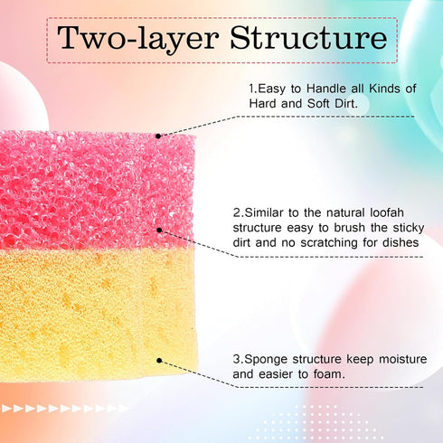 6 Pcs Dog Dual Sided Scrub Sponge Cleaning Sponges Cute Temperature Sensitive Dish Sponges for Washing Dishes Non Scratch Household Multi Use Spon...