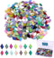 LITMIND Diamond Shaped Iridescent Glass Mosaic Tiles for Crafts Bulk, 0.79" x 0.48" Precut Mixed Colors Stained Glass Pieces, DIY Mosaic Making Su...