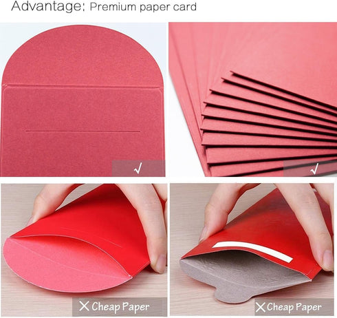 Chinese Red Envelopes, Chinese Red Pockets, Chinese Calligraphy Hong Bao, Lucky Money Gift Envelopes for Spring Festival Birthday Wedding Gifts, H...