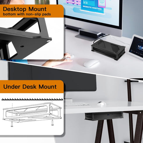 Docking Station Mounting Stand Compatible with Dell WD19 Series Dock, Wall Mount and Under Desk Mount Acrylic Holder for Dell WD19, WD19S, WD19DC,...