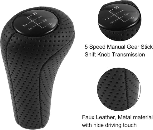X AUTOHAUX 5 Speed Manual Gear Stick Shift Knob Transmission Gear Lever Stick Shifter Handle for BMW X1 E84 for BMW X3 E83 ABS Faux Leather Black ...